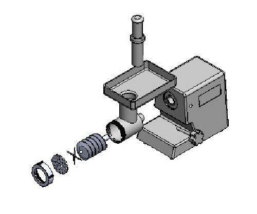 نقشه _ دستگاه چرخ گوشت در نرم افزار سالیدورکز (solid works)
