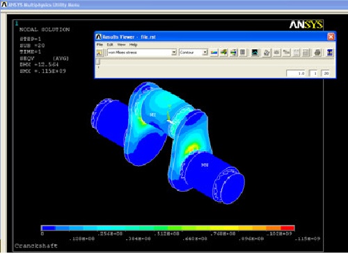 پروژه انسیس _ تحلیل تنش و رفتار میل لنگ روش المان محدود در نرم افزار انسیس (ANSIS)