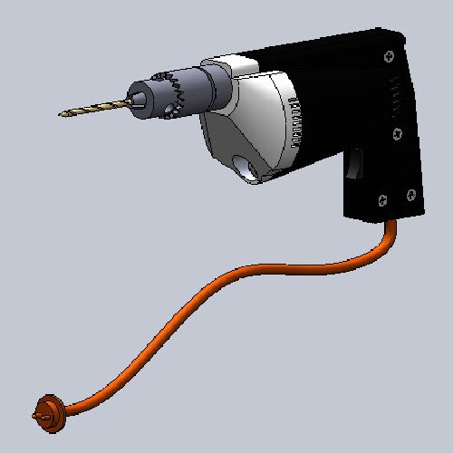 نقشه _ پوسته دستگاه دریل در نرم افزار سالید ورکز (solid works) 