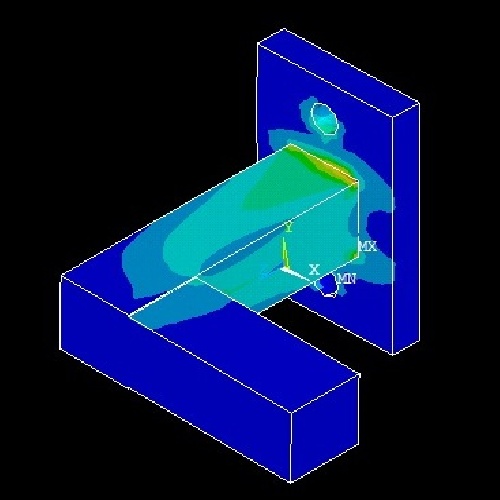 پروژه انسیس - آنالیز قطعه جامد سه بعدی تحت بار یکنواخت فشاری در نرم افزار Ansys
